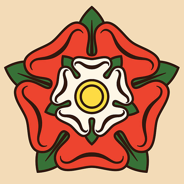 Tudor Rose A simple icon of the Tudor rose, the heraldic emblem of England. Named for the Tudor family. No gradients or transparencies were used.  english culture illustrations stock illustrations