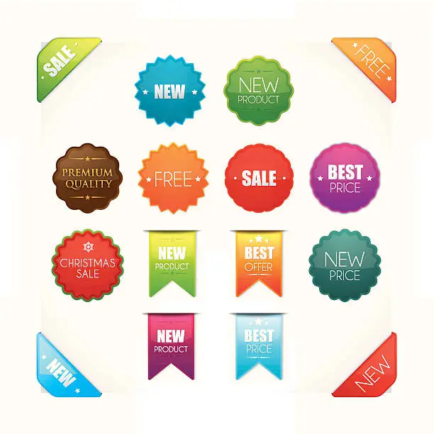 Vector illustration of Detailed promotional badges
