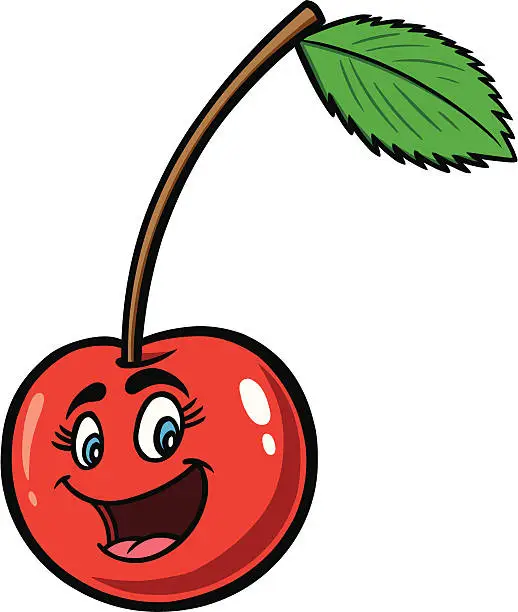 Vector illustration of Cherry Cartoon