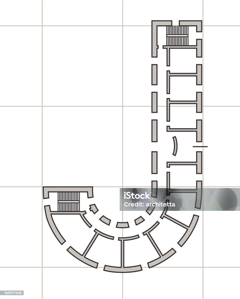 plan architectural de la lettre J - clipart vectoriel de Abstrait libre de droits