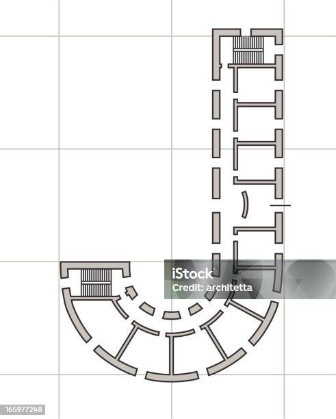 Architektoniczny Plan Litera J - Stockowe grafiki wektorowe i więcej obrazów Abstrakcja - Abstrakcja, Alfabet, Architektura