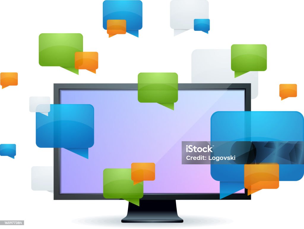 Computer System Chat Computer Chat Stock Illustration - Download Image Now - Bubble ...