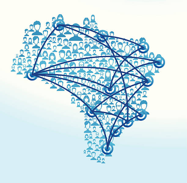 Brazil user network vector art illustration