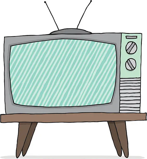 Vector illustration of Vintage tv set malfunction