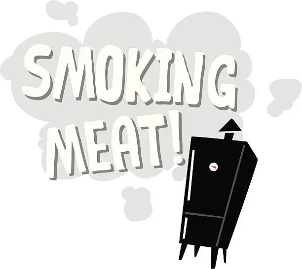 Vector illustration of smoking meat graphic