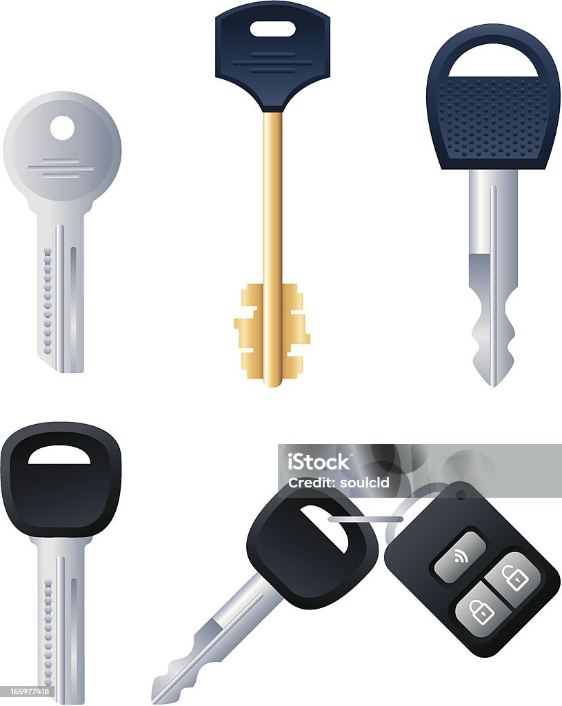 Keys collection Keys detailed icons set Car Key stock vector