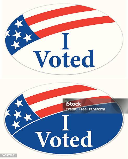 I Voted Stickers Stock Illustration - Download Image Now - I Voted, Bumper Sticker, Voting