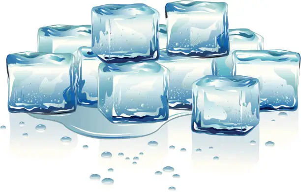 Vector illustration of Melting Ice Cubes