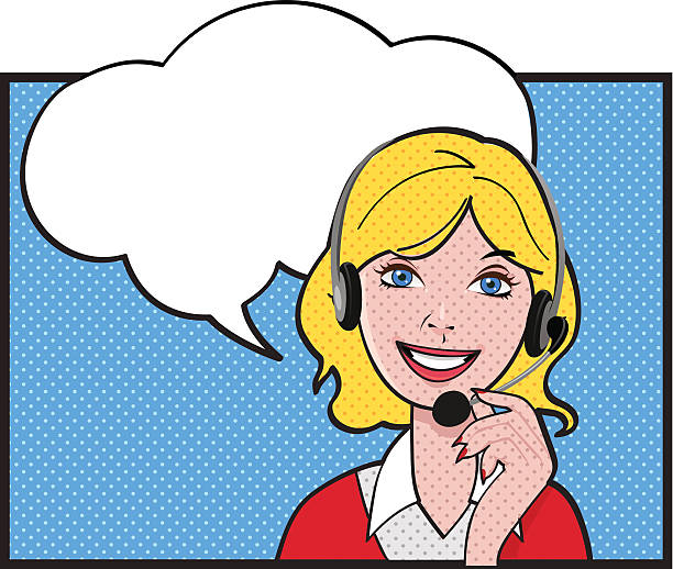 ilustrações de stock, clip art, desenhos animados e ícones de costumer feminino - hotel reception customer service representative headset receptionist