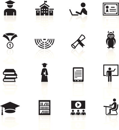 Illustration representing different college & students icons.