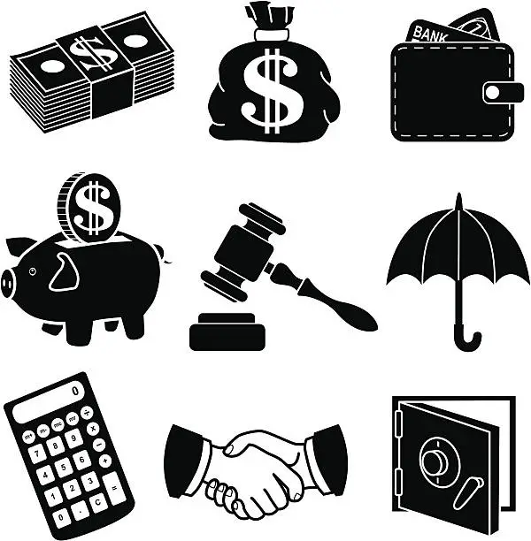 Vector illustration of Financial icons