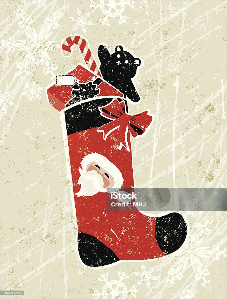 Рождественский носок и подарки - Векторная графика Белый роялти-фри