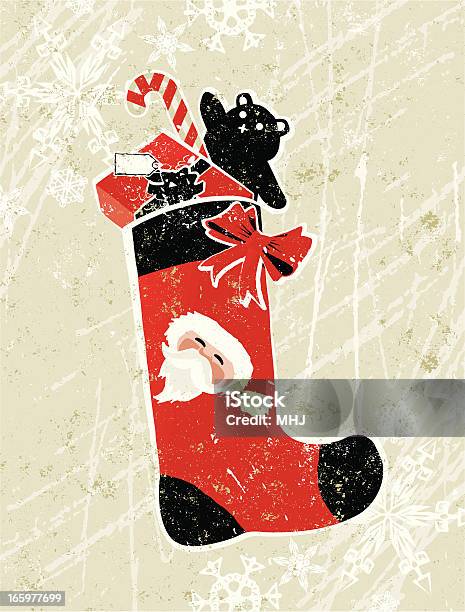Рождественский Носок И Подарки — стоковая векторная графика и другие изображения на тему Белый - Белый, Векторная графика, Вертикальный
