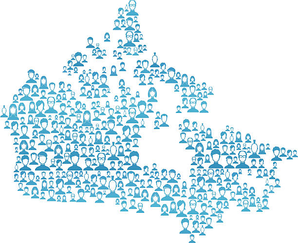 Canada user network vector art illustration
