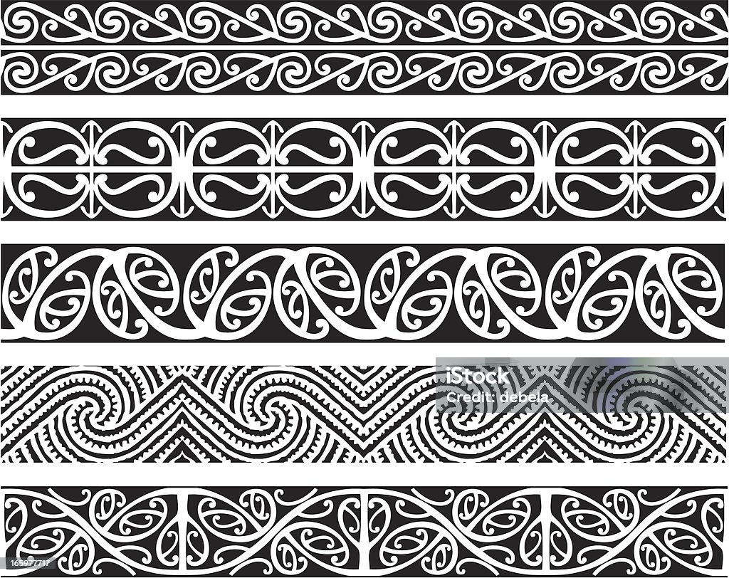 Kowhaiwhai デザイン - マオリのシンボル コルのロイヤリティフリーベクトルアート