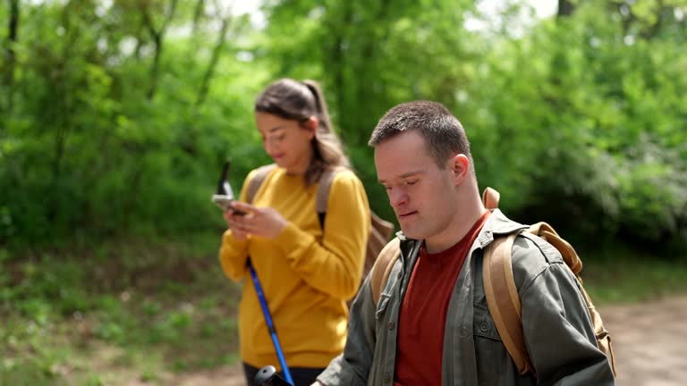 Friends hiking in nature