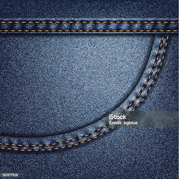 Jeans Pocket Stock Illustration - Download Image Now - Jeans, Blue, Casual Clothing