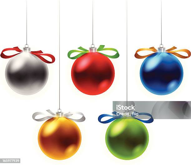 Weihnachten Weihnachtsschmuck Stock Vektor Art und mehr Bilder von Christbaumkugel - Christbaumkugel, Band, Biegung