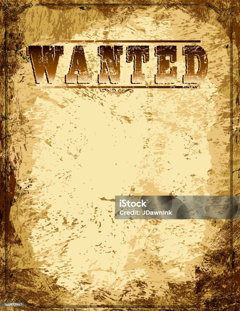 Antico'Wanted'poster vettoriale progettazione modello con spazio copia - arte vettoriale royalty-free di Wanted Poster - Segnale inglese