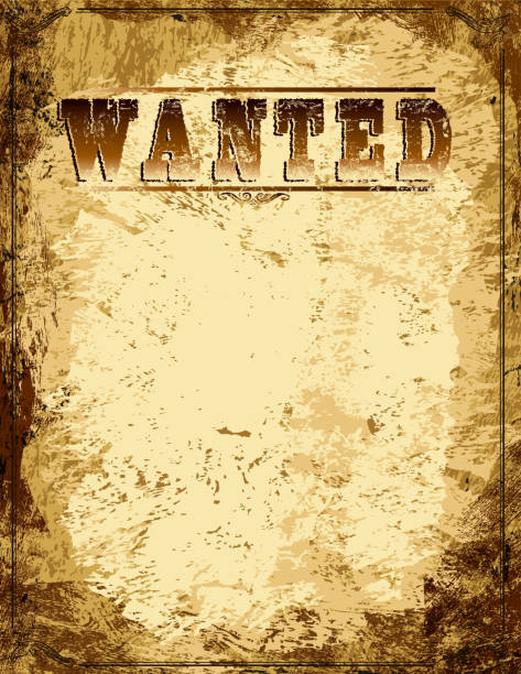 illustrazioni stock, clip art, cartoni animati e icone di tendenza di antico'wanted'poster vettoriale progettazione modello con spazio copia - wanted poster desire wild west sign