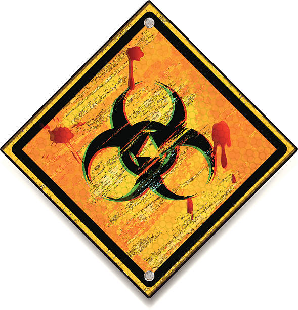 illustrations, cliparts, dessins animés et icônes de grunge symbole de résidus biologiques - toxic waste biochemical warfare biohazard symbol dirty