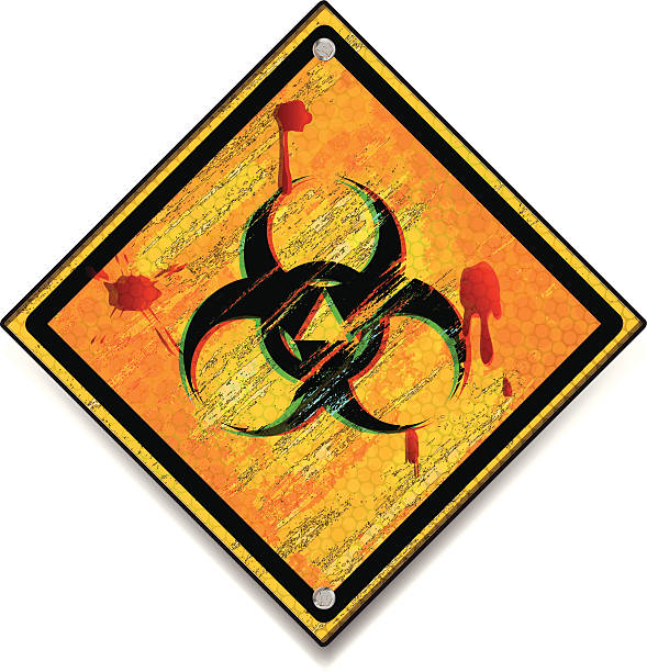 ilustrações, clipart, desenhos animados e ícones de de grunge de resíduos biológicos - toxic waste biochemical warfare biohazard symbol dirty