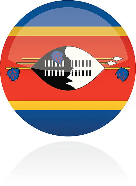 Vector illustration of Swaziland, Africa Flag Button