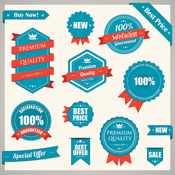 Vintage badges with ribbons. Eps10. All design elements are layered and grouped. Aics3 and Hi-res jpg files are also included.