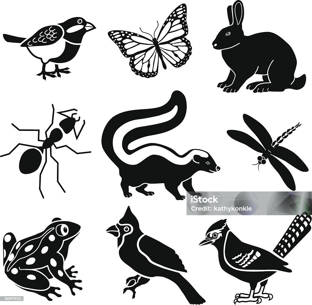 Небольшой лесной животных - Векторная графика Птица роялти-фри