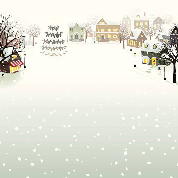 Winter Village - EPS8 vector art illustration