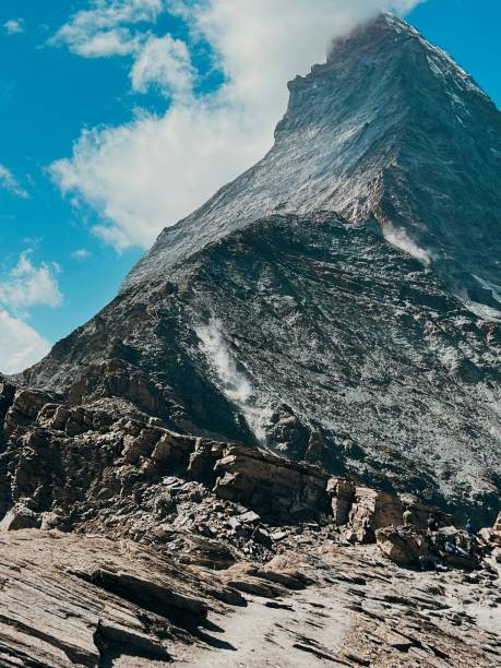 Rockfall at Matterhorn stock photo