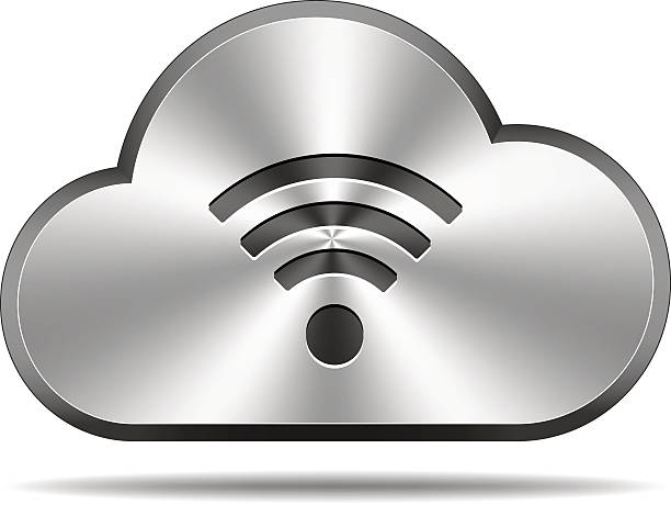 Cloud icon (wireless) vector art illustration