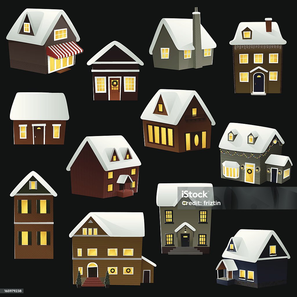 Casas iconos conjunto. EPS8 - arte vectorial de Arquitectura exterior libre de derechos