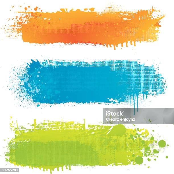 Textured Paint Strip Backgrounds Stock Illustration - Download Image Now - Spray, Splashing, Brush Stroke