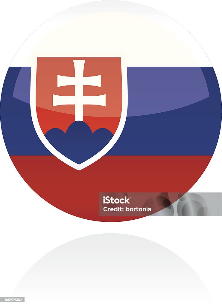 スロバキア、ヨーロッパフラグボタン - イラストレーションのロイヤリティフリーベクトルアート