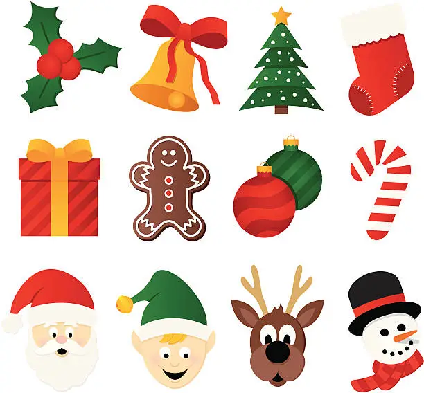 Vector illustration of Christmas Icons