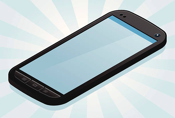 изометрические смартфона - smart phone high angle view silhouette palmtop stock illustrations