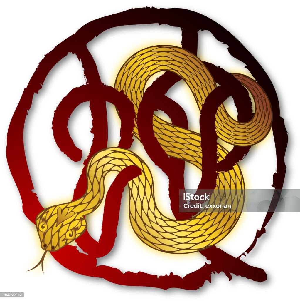 Snake In Calligraphy Stock Illustration - Download Image Now - Chinese ...