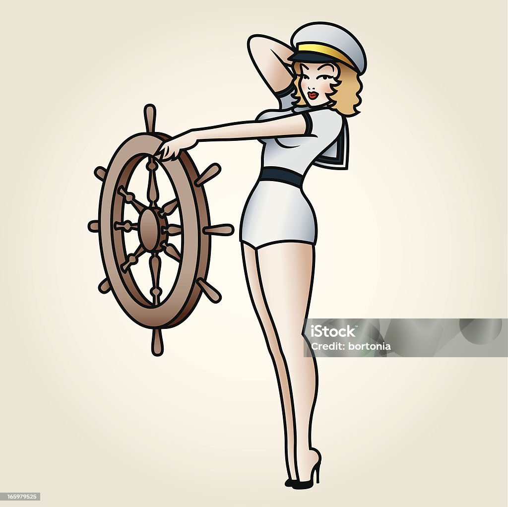Classic Tattoo Styled Sailor Pin Up Stock Illustration - Download Image Now  - Pin-Up Girl, Tattoo, Sailor - iStock