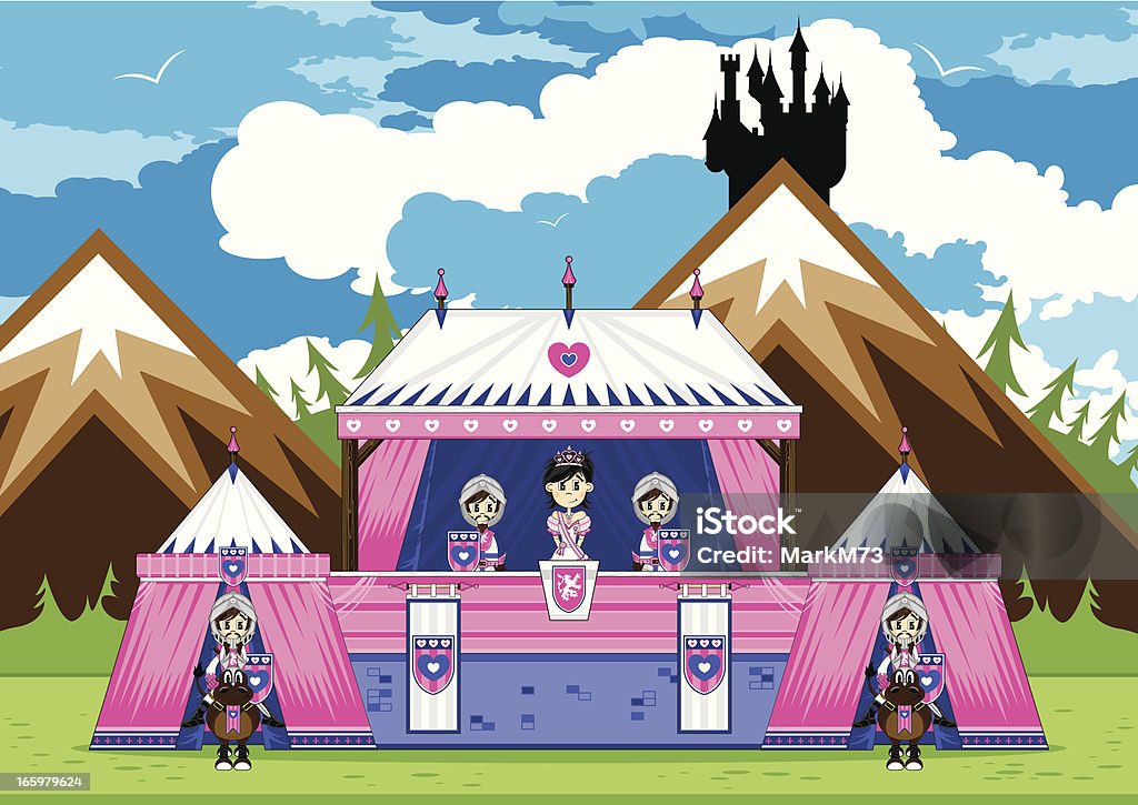 Royal Princess mit Guards im Marquee Motiv - Lizenzfrei Armeehelm Vektorgrafik