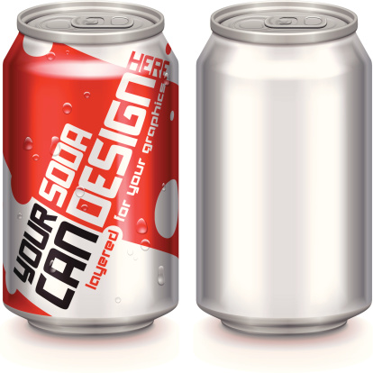 Realistic aluminium drinks can illustration.