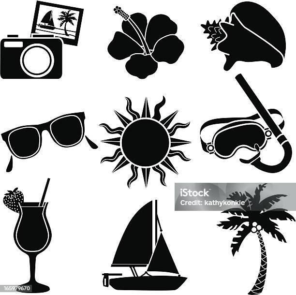 Tropischer Urlaub Symbole Stock Vektor Art und mehr Bilder von Baum - Baum, ClipArt, Designelement