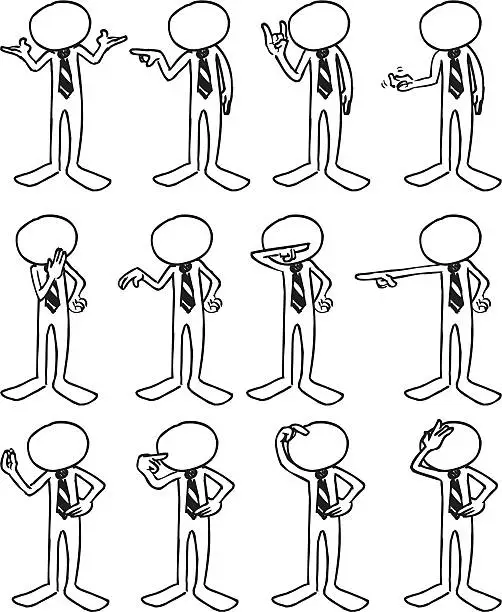 Vector illustration of Faceless Businessmen Standing