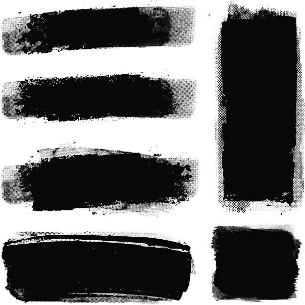 Vector illustration of Grunge halftone paint strips