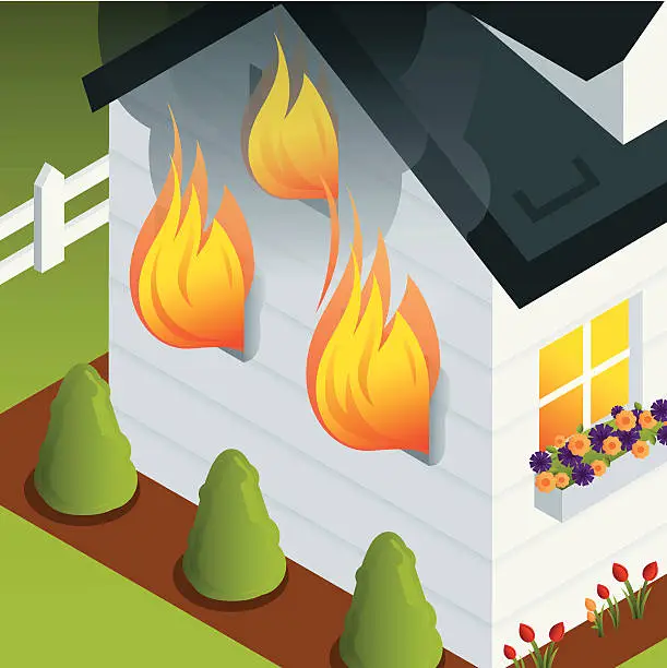 Vector illustration of House Fire