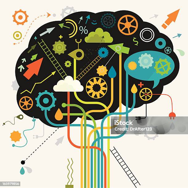 Cerveau De Laction Vecteurs libres de droits et plus d'images vectorielles de Bulle de dialogue - Bulle de dialogue, Abstrait, Activité