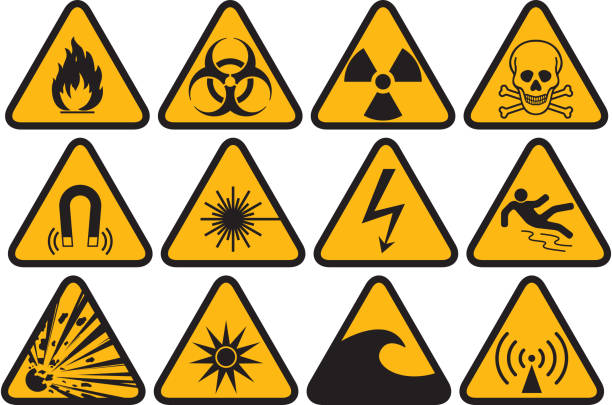 Hazard symbol hazard symbol collection magnetic field stock illustrations