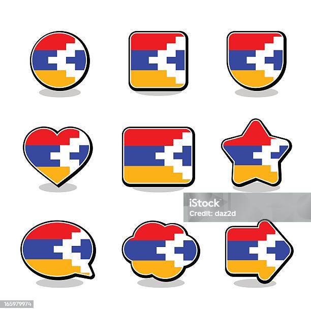 Bergkarabach Flag Icon Set Stock Vektor Art und mehr Bilder von Abzeichen - Abzeichen, Autorität, Bergkarabach