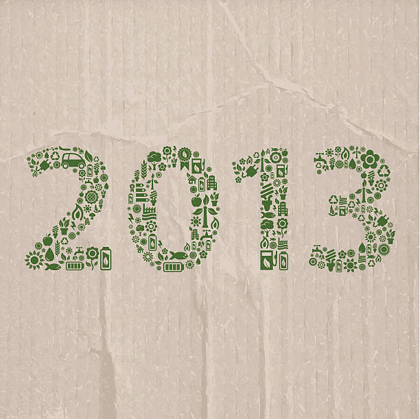 주행연수 2013 생태학 아이콘 - 2013 2012 green year stock illustrations