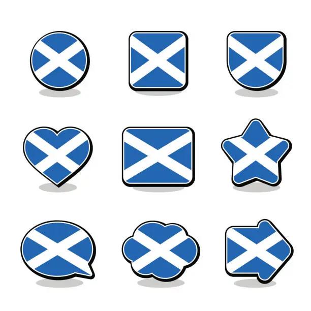 Vector illustration of SCOTLAND FLAG ICON SET